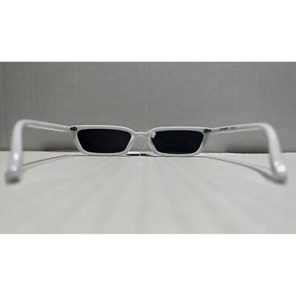 elizabeth and james white Small Rectangle frame black lens sunglasses wg01su03